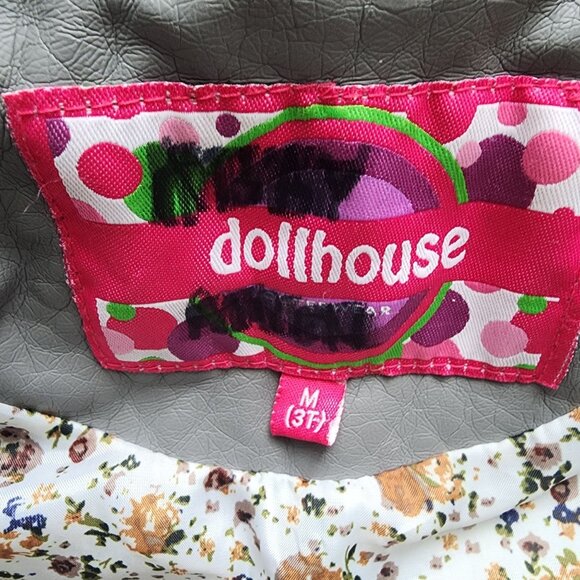 Dollhouse Girls Gray Faux Leather Ruffle Trim Jacket Stylish Dressy - Picture 5 of 8